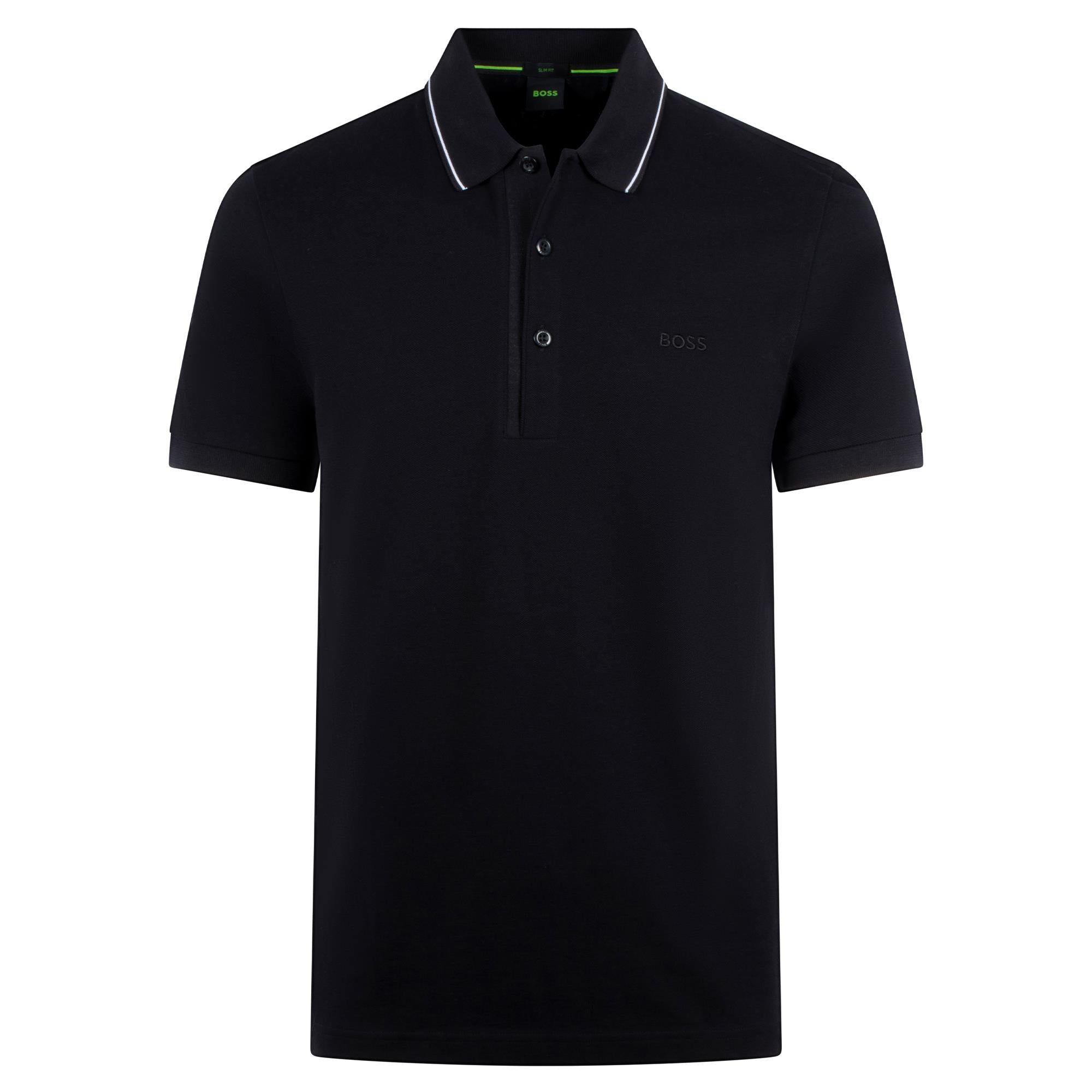 Boss Paule 4 Mens Polo Shirt Black